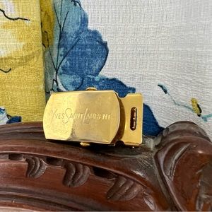 YSL‎ Yves Saint Laurent Gold Belt Buckle Accessories accent piece authentic